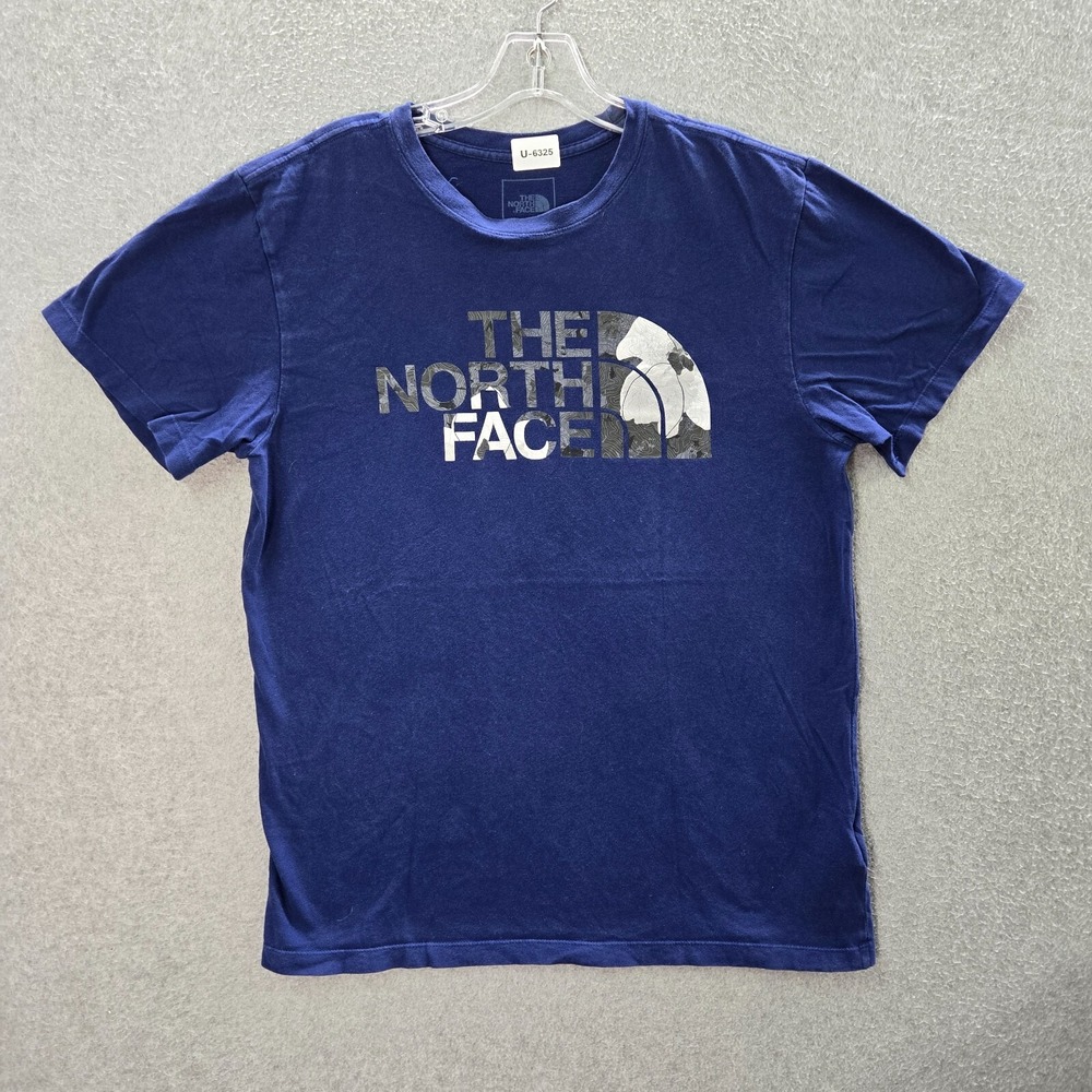 The North Face Men Shirt Medium Blue Magnolia Half Dome‎ Logo Short Sleeve Tee